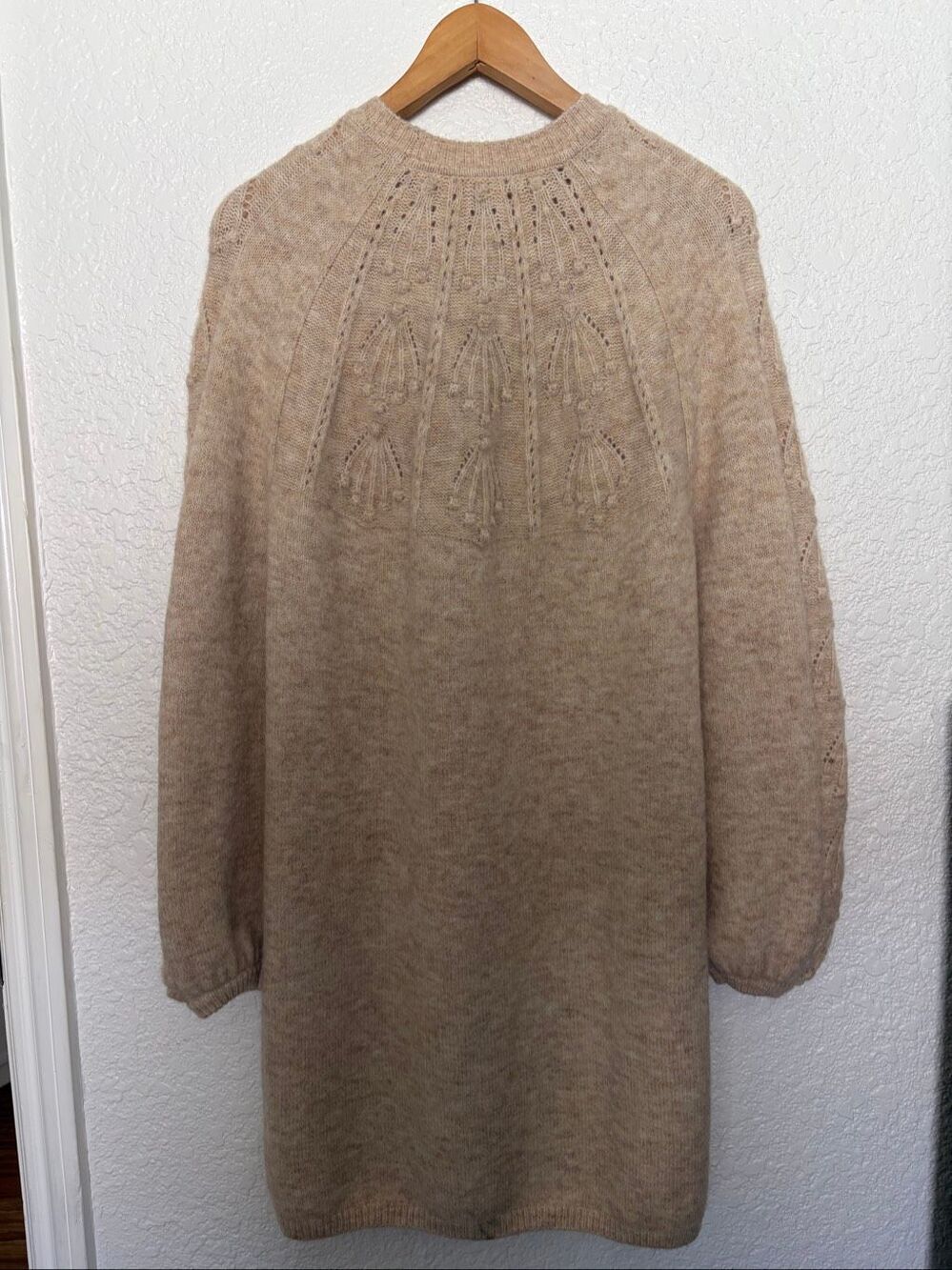 Boden Cable Knit Wool Alpaca Blend Sweater Dress Oatmeal Size US 2 / UK 6 - Picture 5 of 12